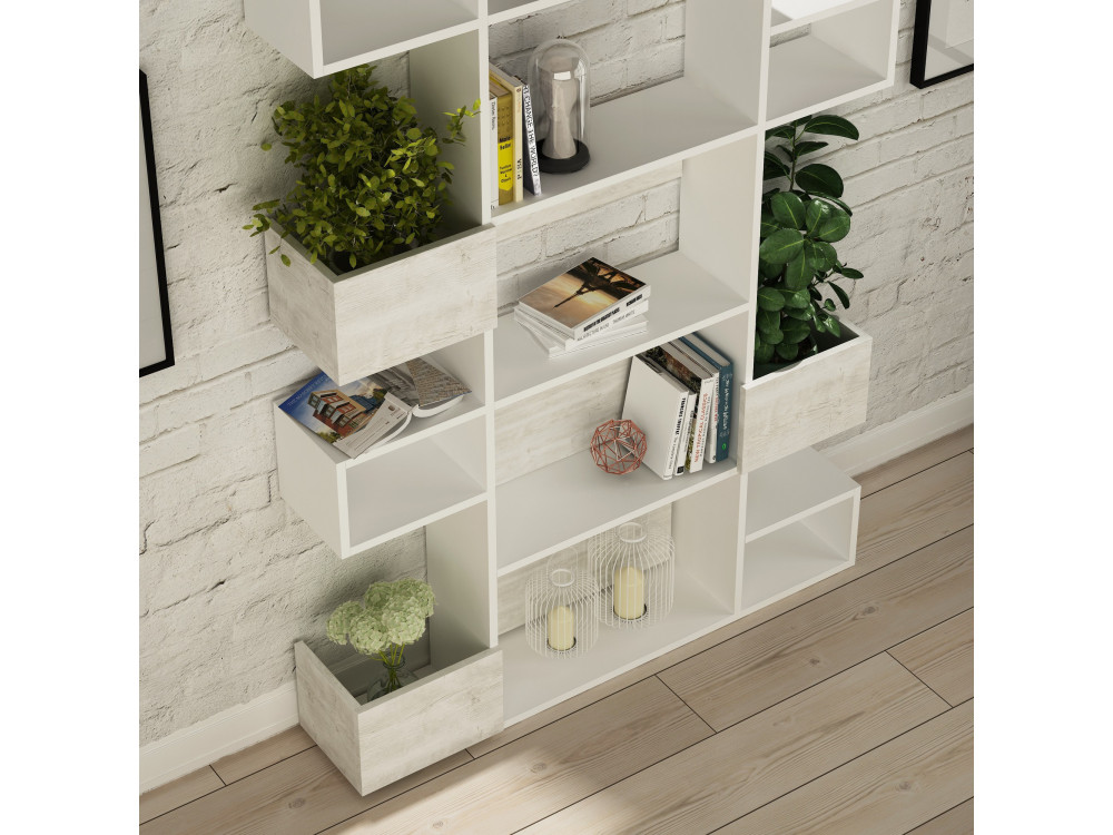 Librería de madera "Niho" 120 x 27 x 171 cm - Blanco