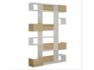 Librería de madera "Niho" 120 x 27 x 171 cm - Blanco