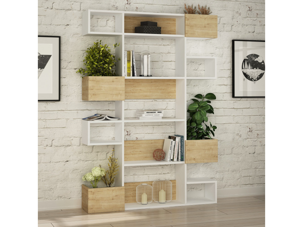 Librería de madera "Niho" 120 x 27 x 171 cm - Blanco