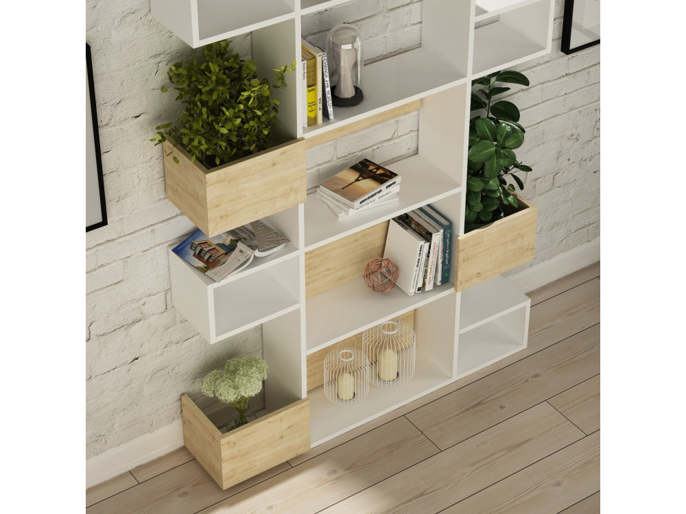 Librería de madera "Niho" 120 x 27 x 171 cm - Blanco