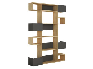 Librería de madera "Niho" 120 x 27 x 171 cm - Roble