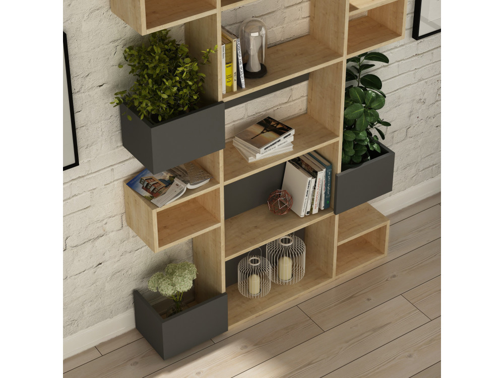 Librería de madera "Niho" 120 x 27 x 171 cm - Roble