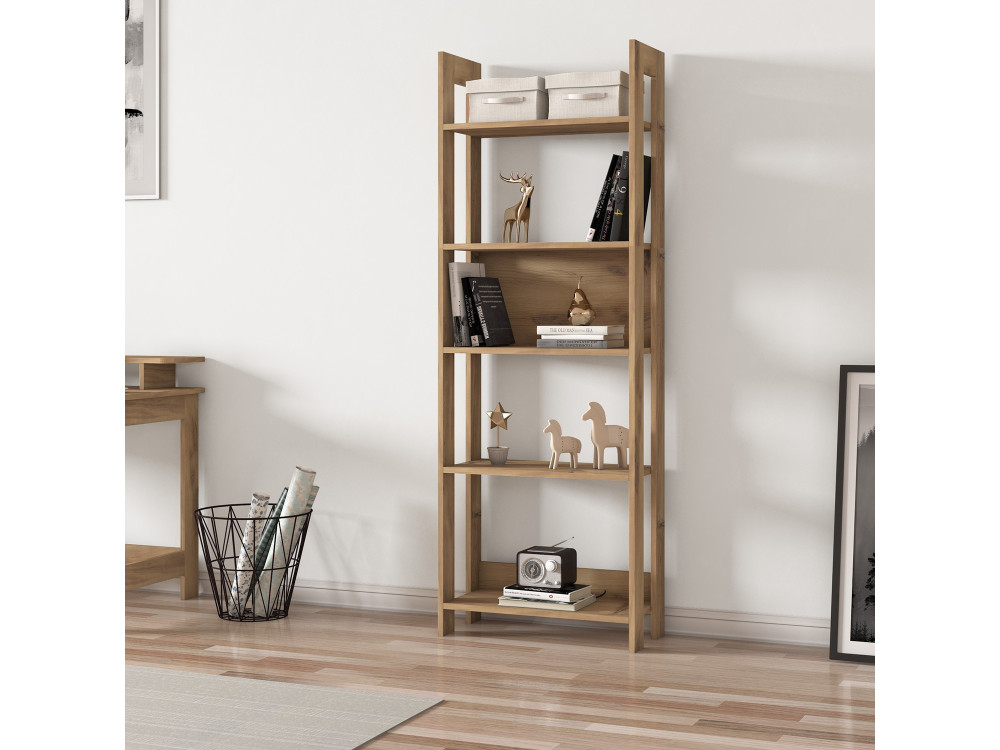 Librería de madera "Country" - 64 x 30 x 180 cm - Marrón