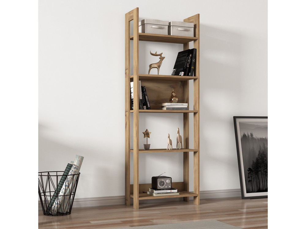 Librería de madera "Country" - 64 x 30 x 180 cm - Marrón