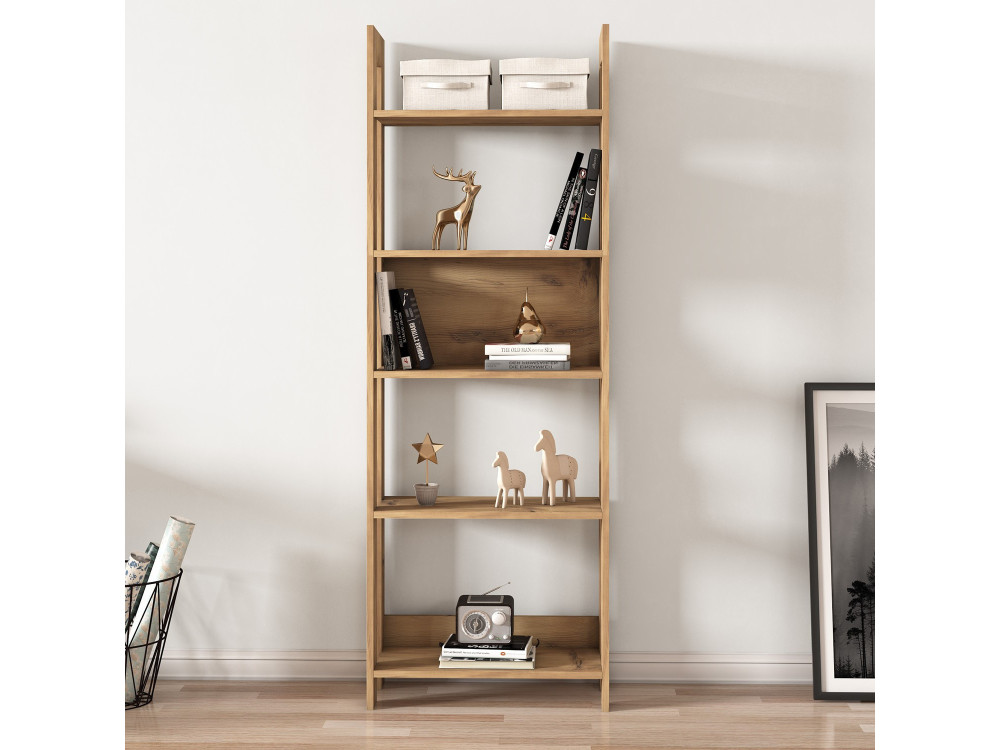 Librería de madera "Country" - 64 x 30 x 180 cm - Marrón