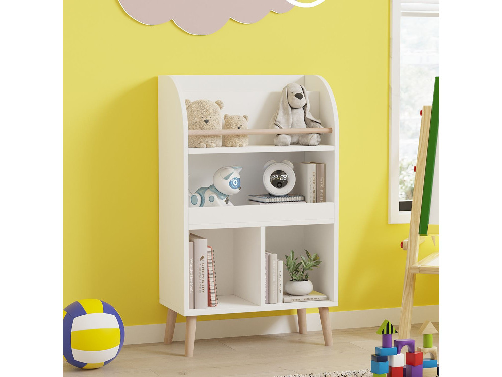 Librería de madera "Minola" - 60 x 30 x 102 cm - Blanco