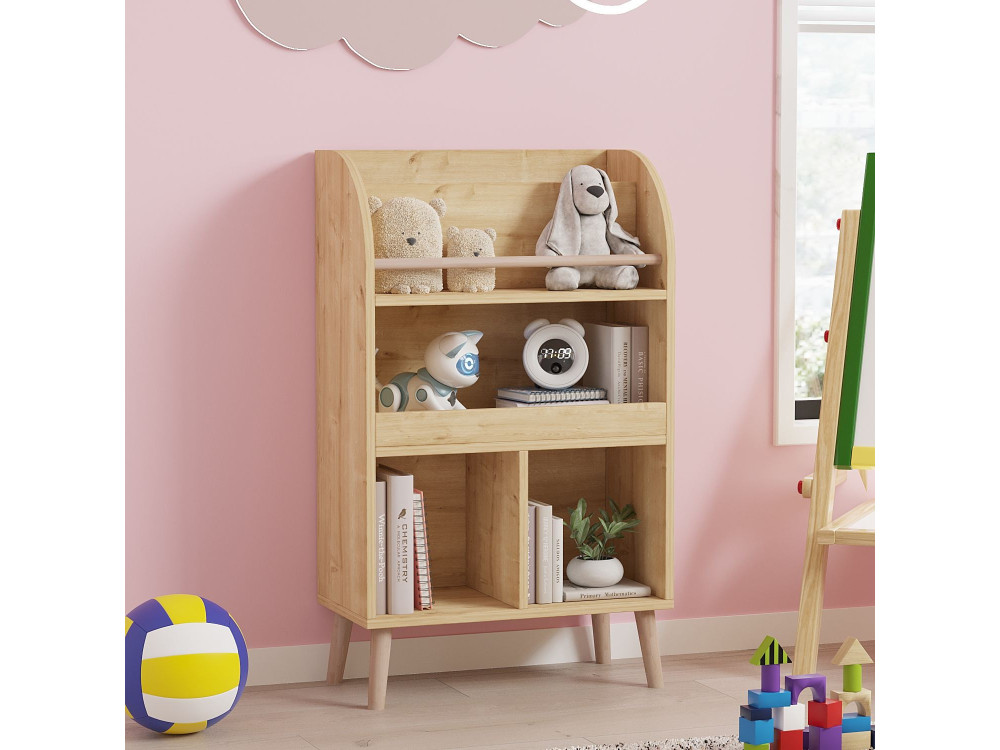 Librería de madera "Minola" - 60 x 30 x 102 cm - Beige