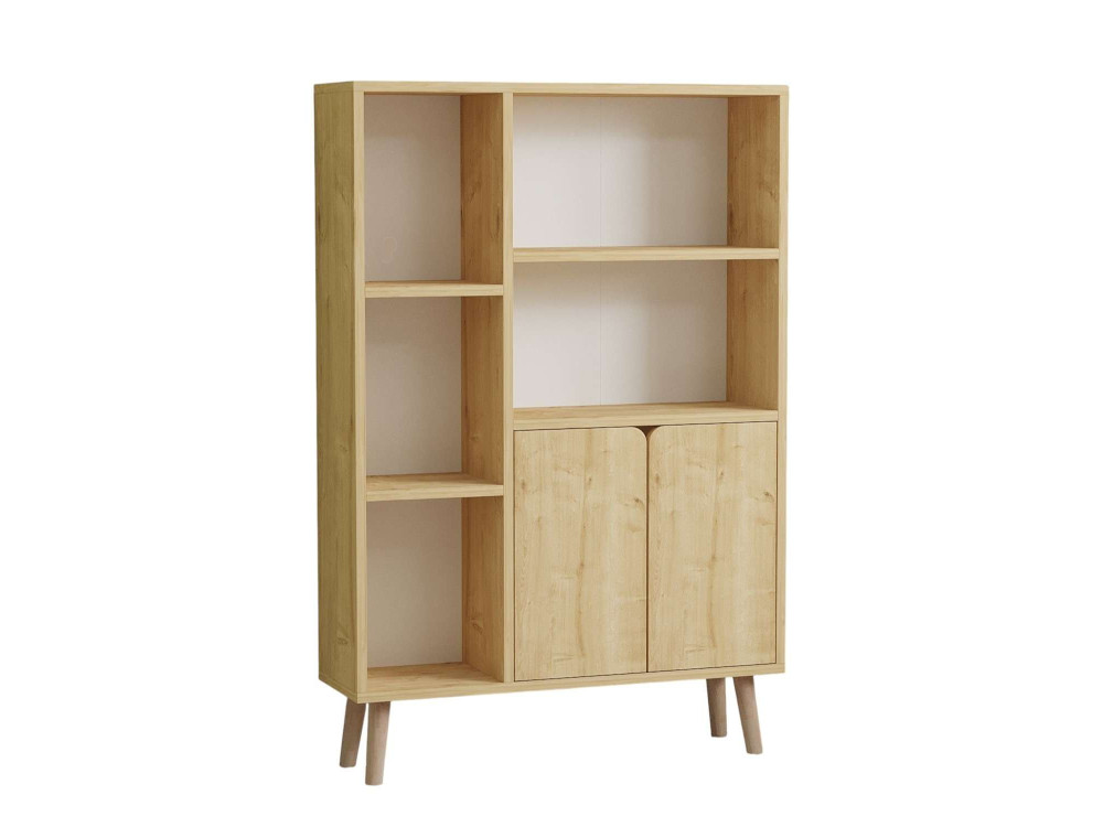 Librería de madera "Lumo" - 80 x 24 x 120 cm - Beige