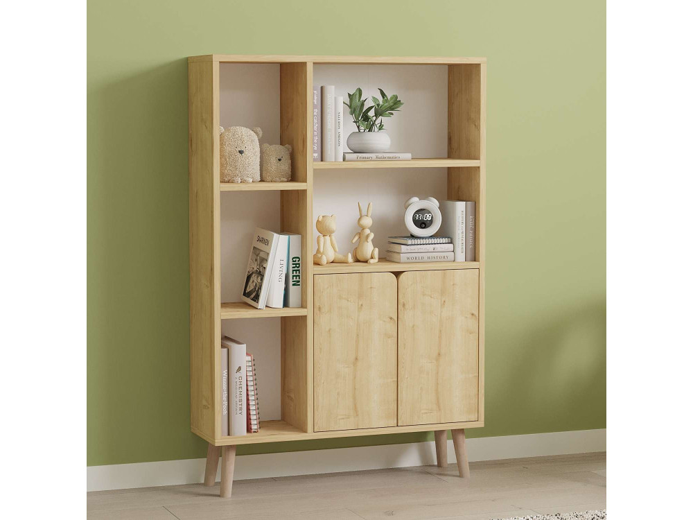 Librería de madera "Lumo" - 80 x 24 x 120 cm - Beige