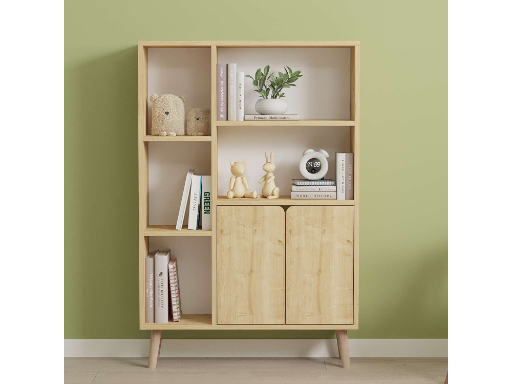 Librería de madera "Lumo" - 80 x 24 x 120 cm - Beige