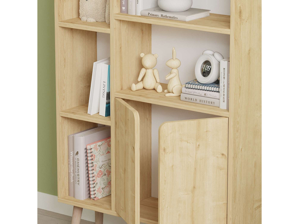 Librería de madera "Lumo" - 80 x 24 x 120 cm - Beige