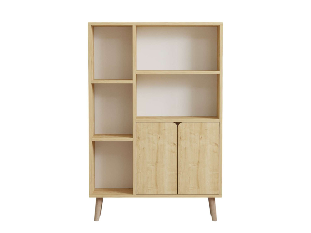 Librería de madera "Lumo" - 80 x 24 x 120 cm - Beige