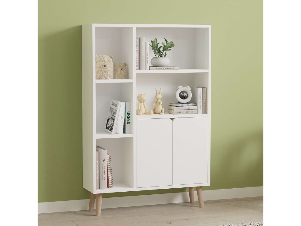 Librería de madera "Lumo" - 80 x 24 x 120 cm - Blanco