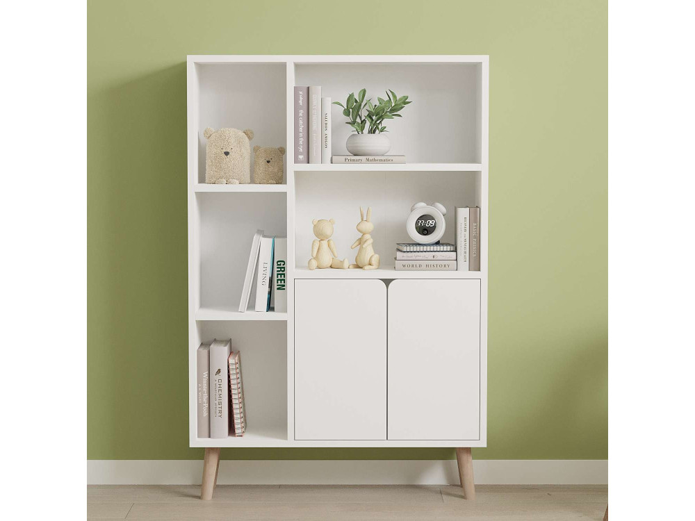 Librería de madera "Lumo" - 80 x 24 x 120 cm - Blanco