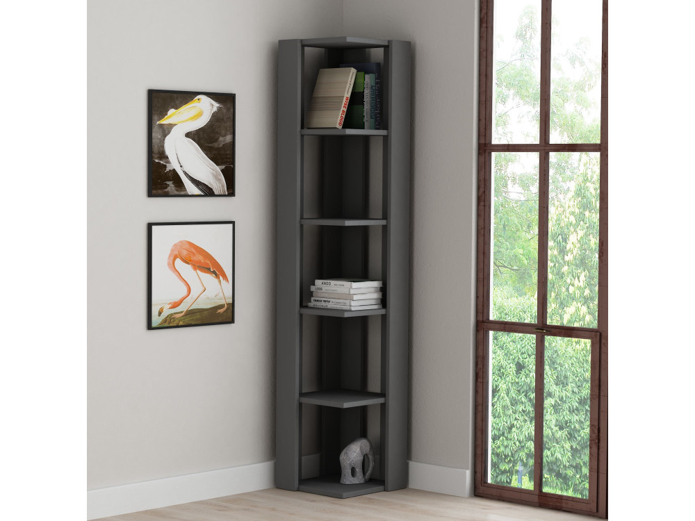 Librería de madera "Nati" - 32 x 32 x 161 cm - Gris antracita