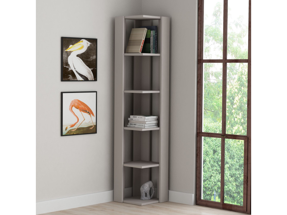 Librería de madera "Nati" - 32 x 32 x 161 cm - Marrón moca claro
