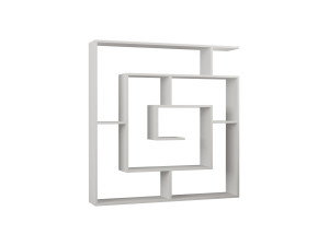 Librería de madera "Labirent" - 125 x 22 x 129 cm - Blanco