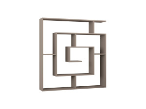 Librería de madera "Labirent" - 125 x 22 x 129 cm - Marrón moca claro