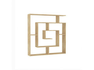 Librería de madera "Labirent" - 125 x 22 x 129 cm - Beige