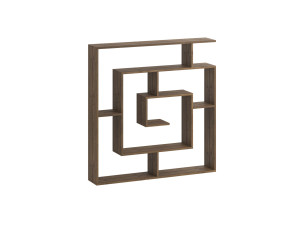 Librería de madera "Labirent" - 125 x 22 x 129 cm - Marrón
