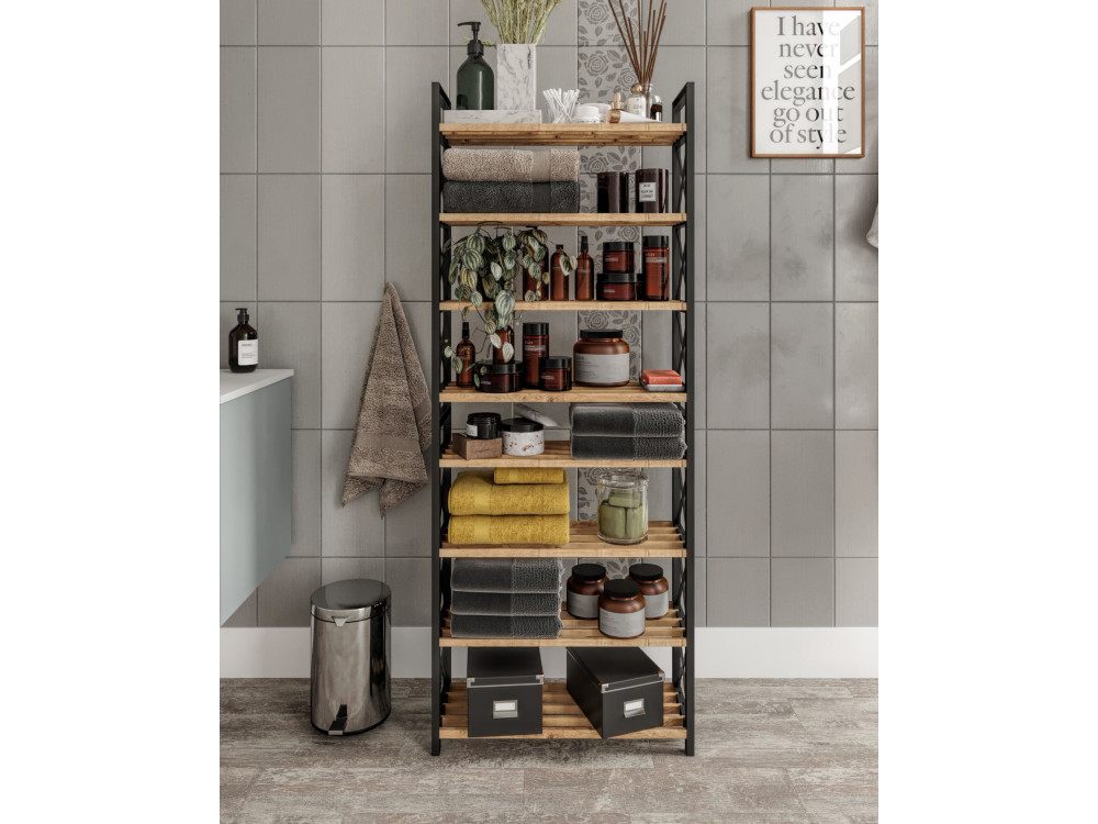 Librería de madera "Plástico" - 46 x 18 x 128 cm - Negro