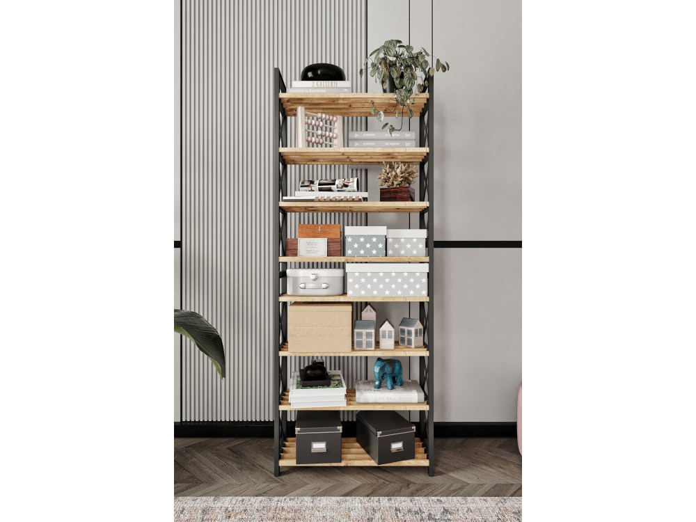 Librería de madera "Plástico" - 46 x 18 x 128 cm - Negro