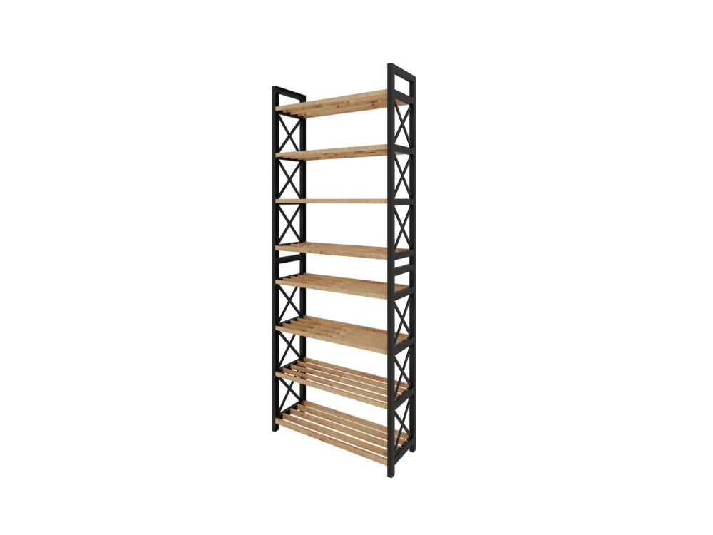 Librería de madera "Plástico" - 46 x 18 x 128 cm - Negro