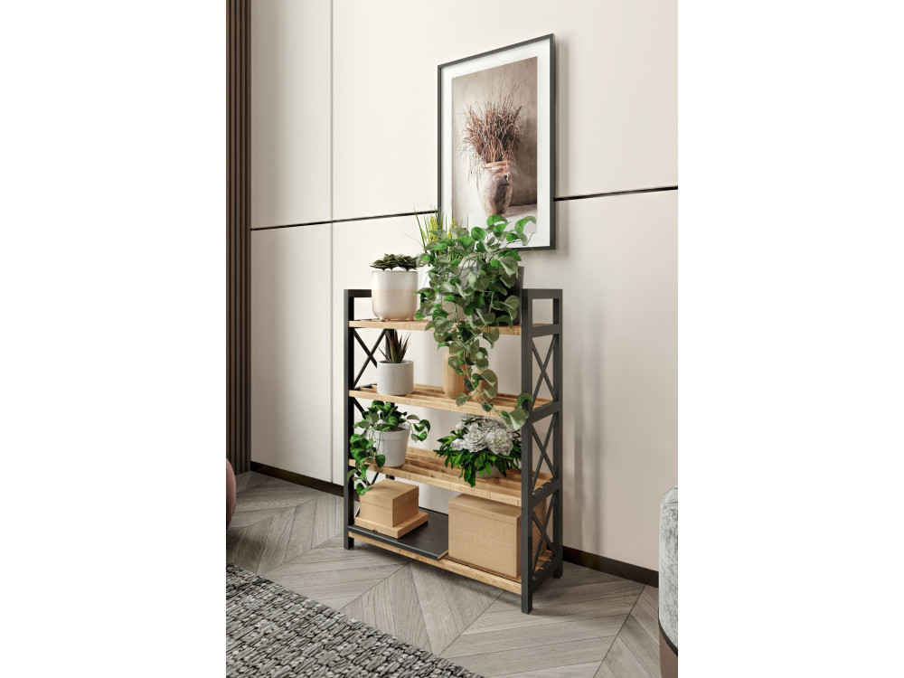 Librería de madera "Plástico" - 46 x 18 x 64 cm - Negro