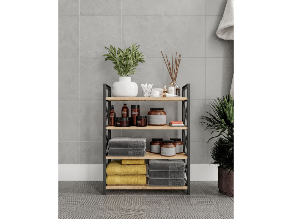 Librería de madera "Plástico" - 46 x 18 x 64 cm - Negro