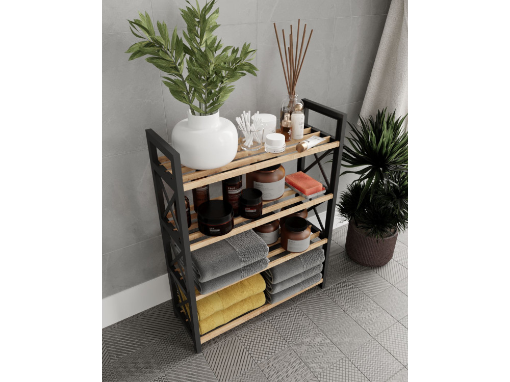 Librería de madera "Plástico" - 46 x 18 x 64 cm - Negro