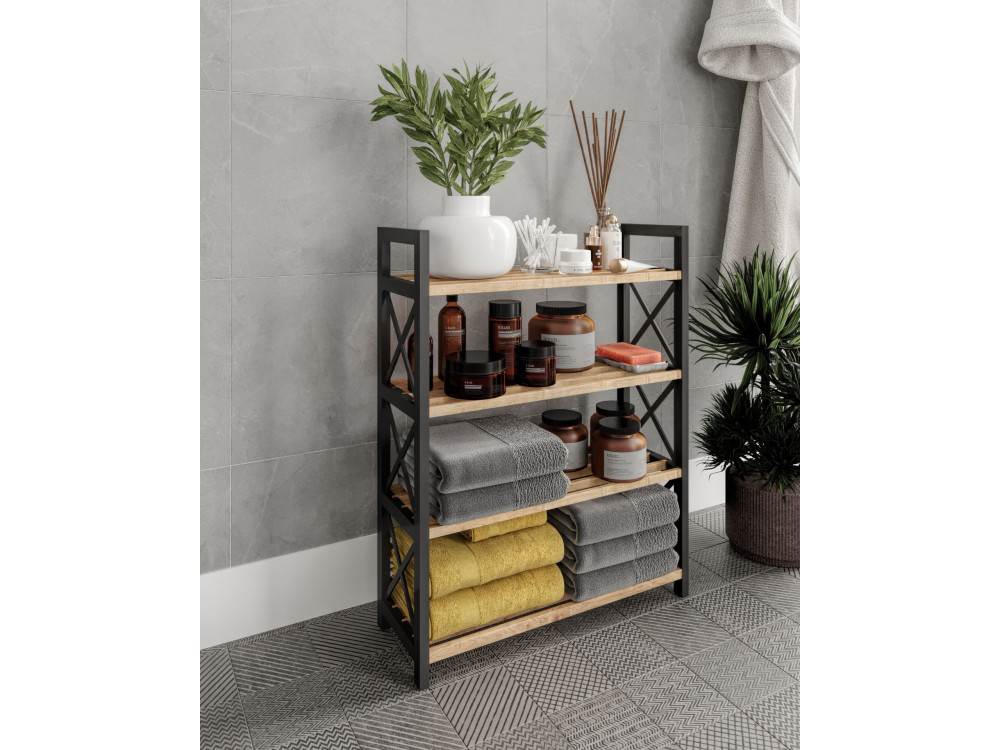 Librería de madera "Plástico" - 46 x 18 x 64 cm - Negro