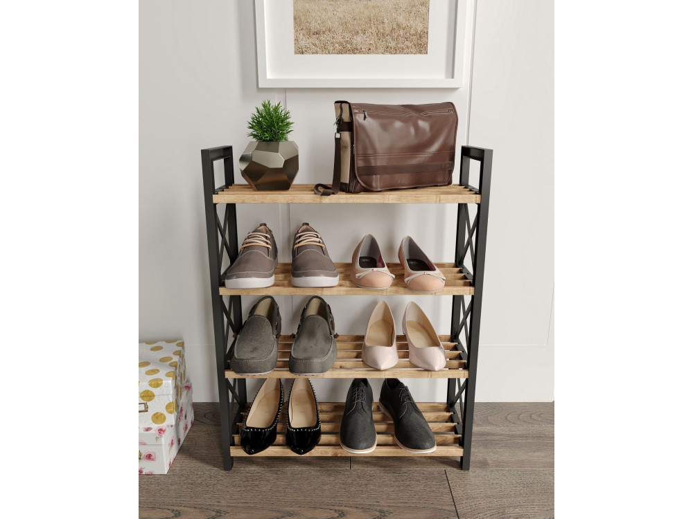 Librería de madera "Plástico" - 46 x 18 x 64 cm - Negro