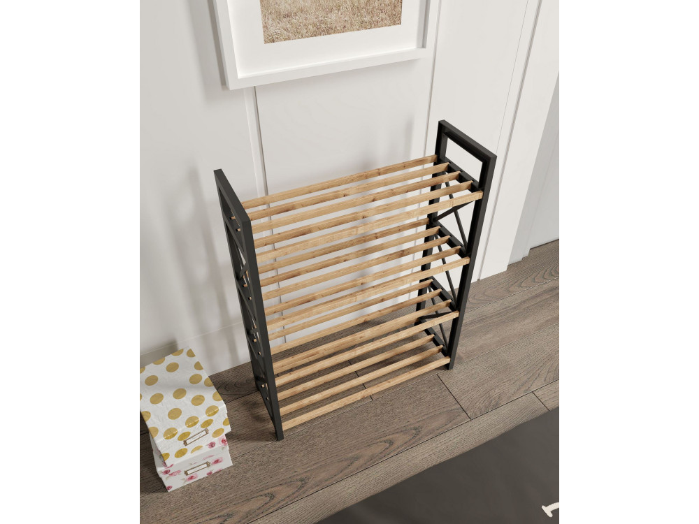 Librería de madera "Plástico" - 46 x 18 x 64 cm - Negro