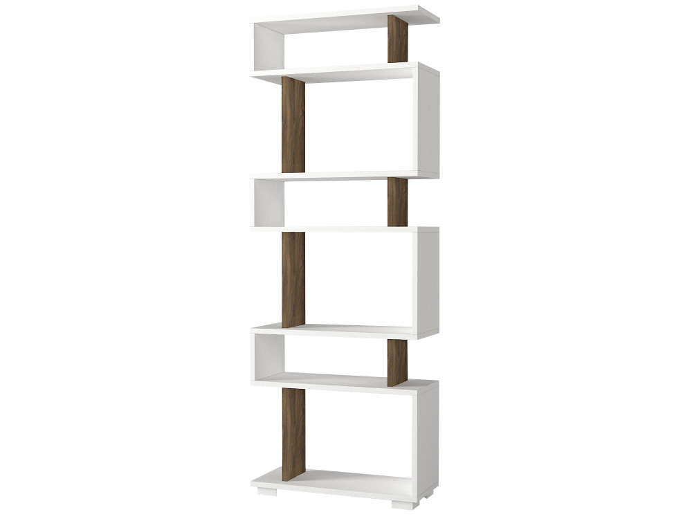 Librería de madera "Blok" - 60 x 19 x 165 cm - Marrón