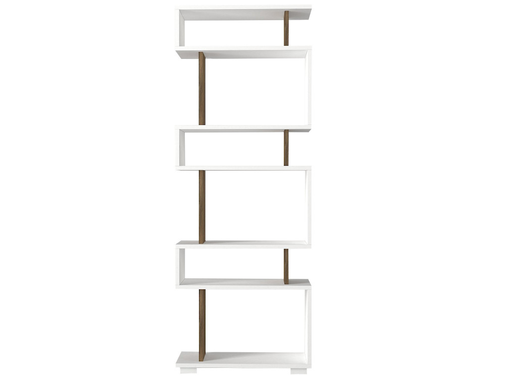 Librería de madera "Blok" - 60 x 19 x 165 cm - Marrón