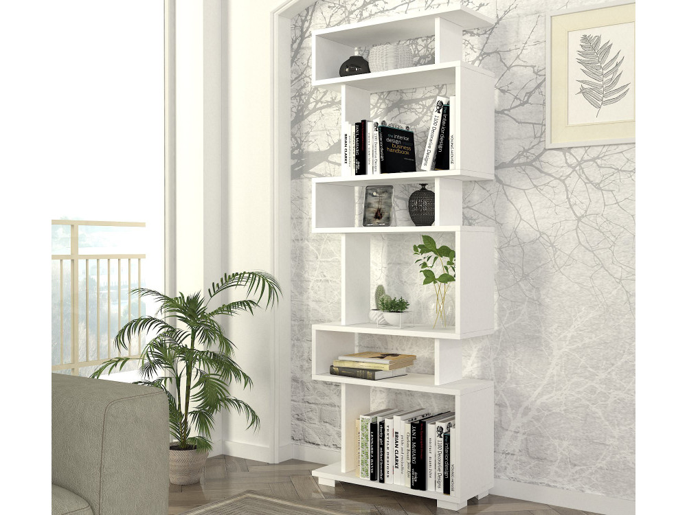 Librería de madera "Blok" - 60 x 19 x 165 cm - Blanco