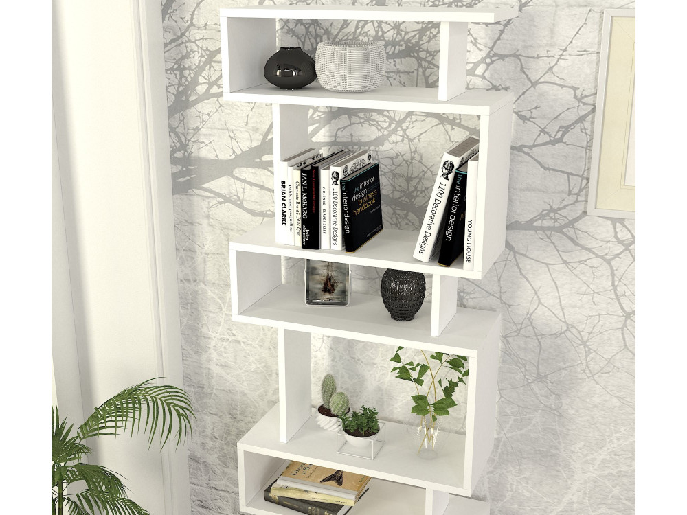 Librería de madera "Blok" - 60 x 19 x 165 cm - Blanco
