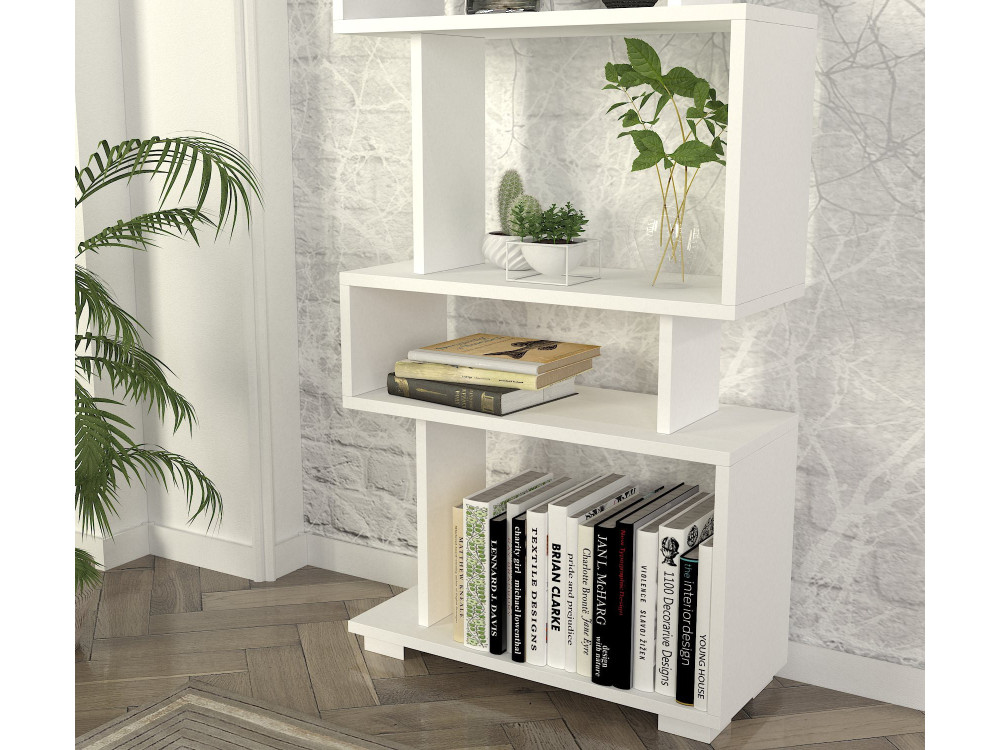Librería de madera "Blok" - 60 x 19 x 165 cm - Blanco
