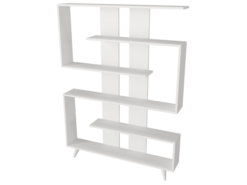 Librería de madera "Rain" - 120 x 20 x 162 cm - Blanco