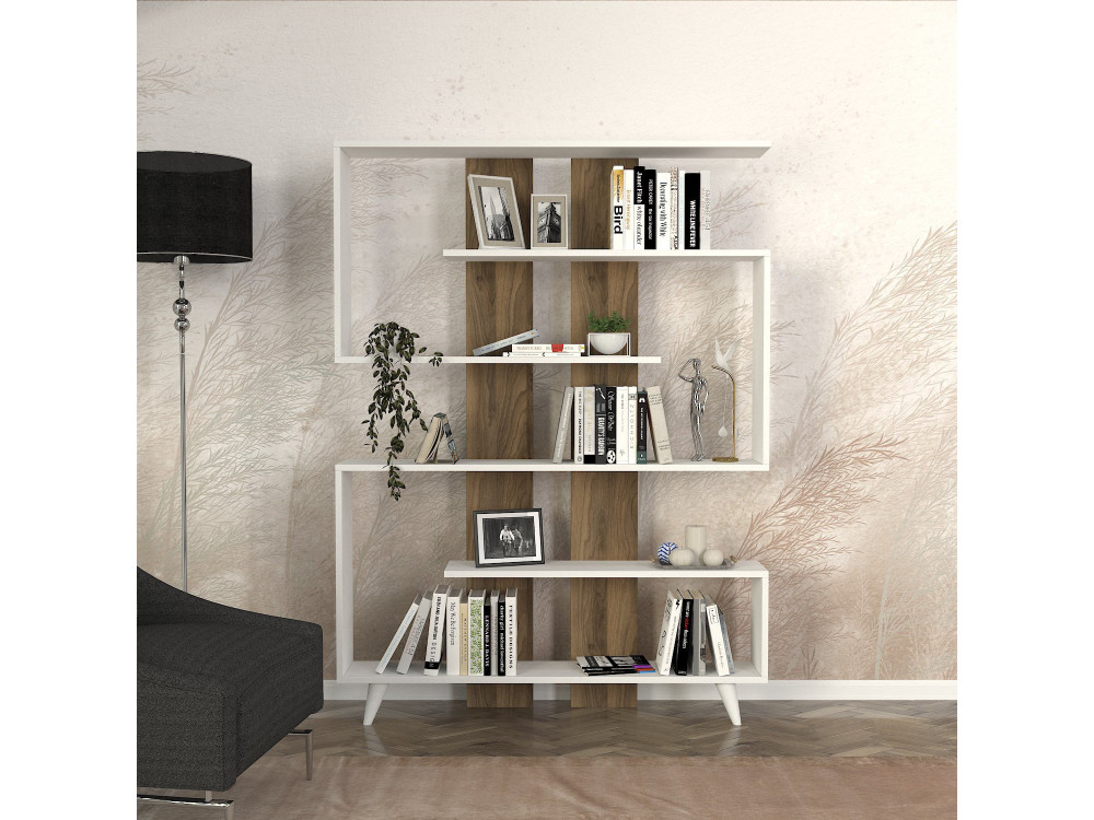 Librería de madera "Rain" - 120 x 20 x 162 cm - Marrón