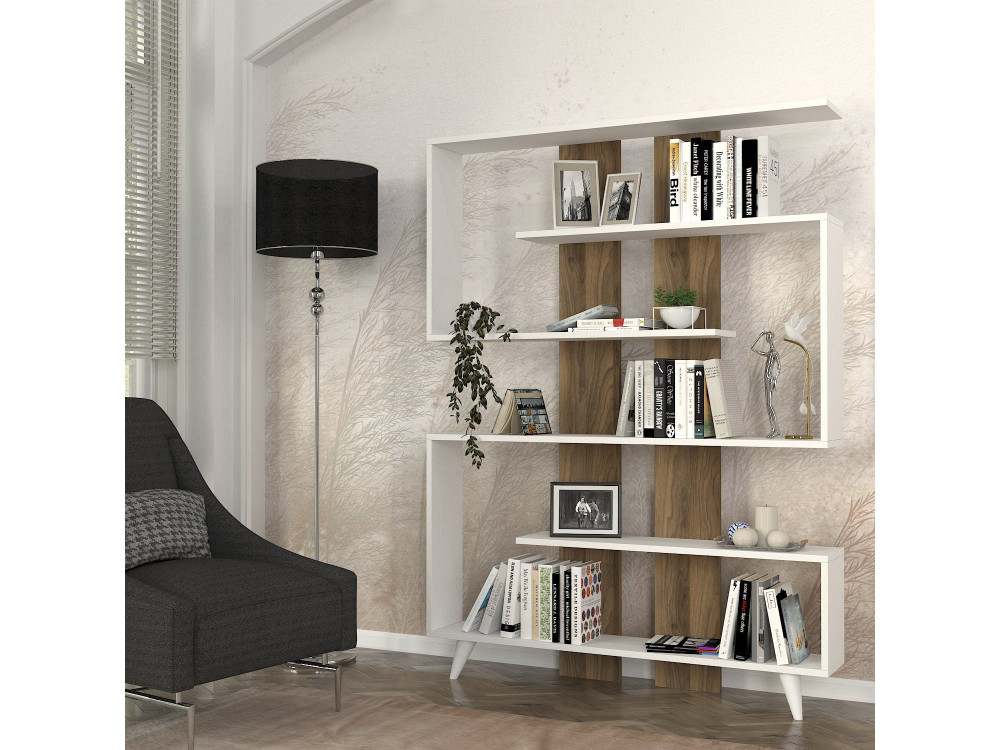 Librería de madera "Rain" - 120 x 20 x 162 cm - Marrón
