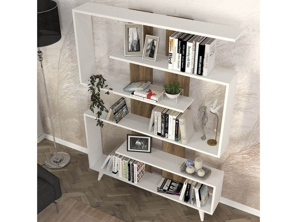 Librería de madera "Rain" - 120 x 20 x 162 cm - Marrón