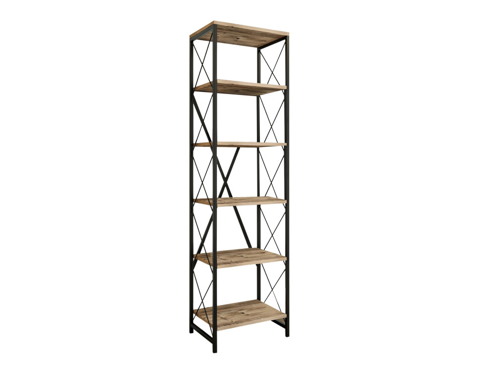 Librería de madera "Suadiye" - 50 x 30 x 180 cm - Marrón