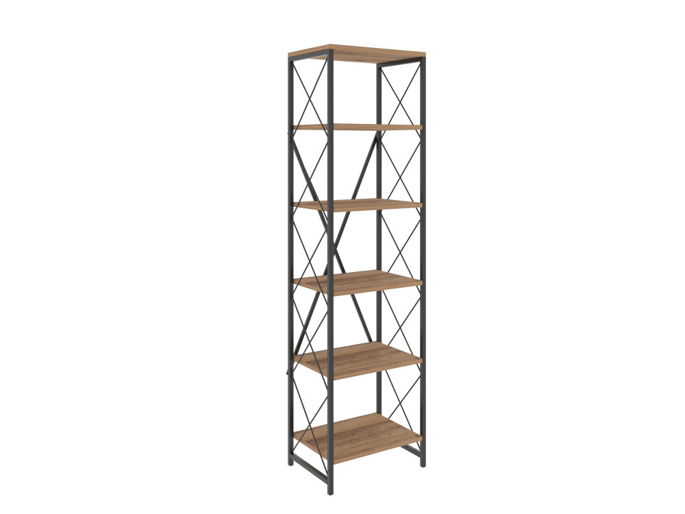 Librería de madera "Suadiye" - 50 x 30 x 180 cm - Marrón