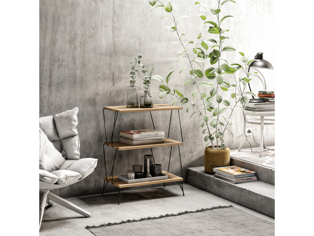 Librería de madera "Lazandos" - 46 x 30 x 76 cm - Marrón