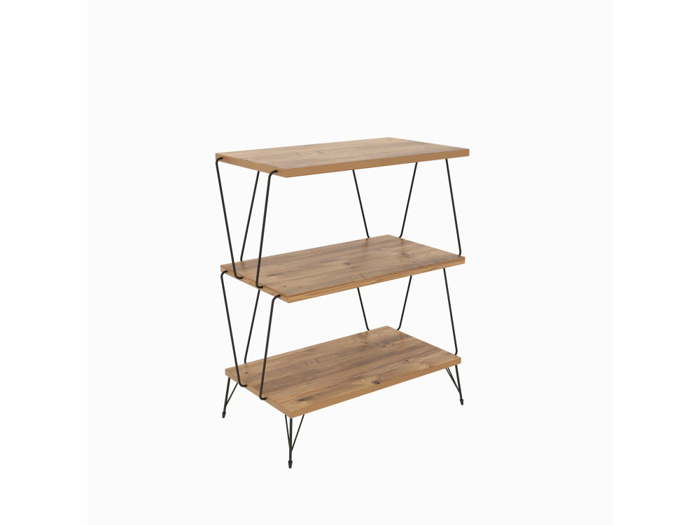 Librería de madera "Lazandos" - 46 x 30 x 76 cm - Marrón