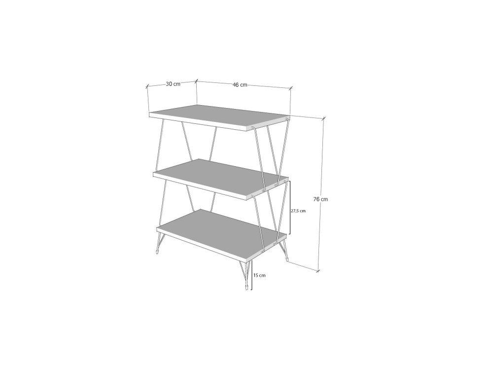 Librería de madera "Lazandos" - 46 x 30 x 76 cm - Marrón