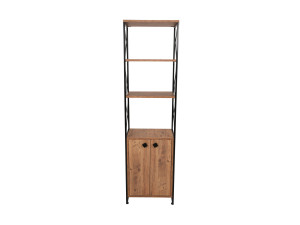 Librería de madera "Tervel" - 49 x 30 x 180 cm - Marrón
