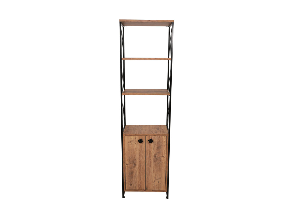 Librería de madera "Tervel" - 49 x 30 x 180 cm - Marrón