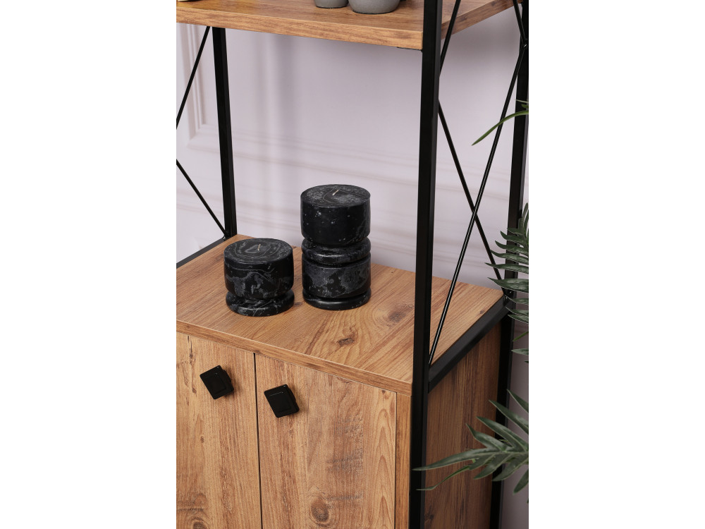 Librería de madera "Tervel" - 49 x 30 x 180 cm - Marrón